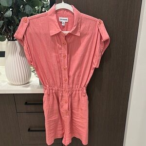 Steve Madden Coral Button-Up Romper